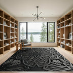 Charcoal Geometric Arabesque Interlace Rug