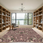 Rose Floral Acanthus Scroll Rug