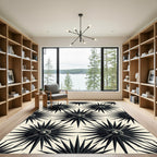 Monochromatic Spiky Starburst Radial Rug