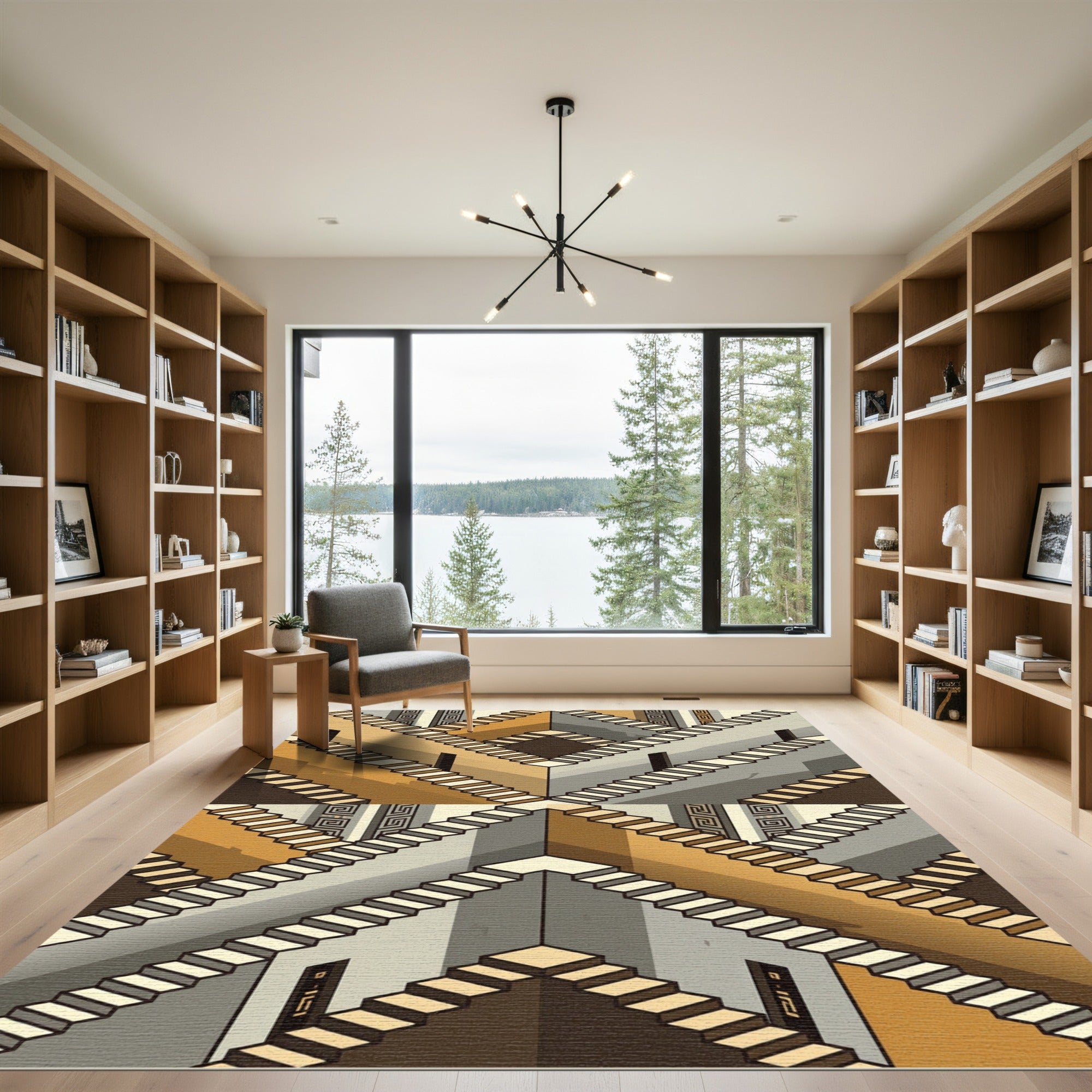 Escher Style Optical Illusion Staircase Rug