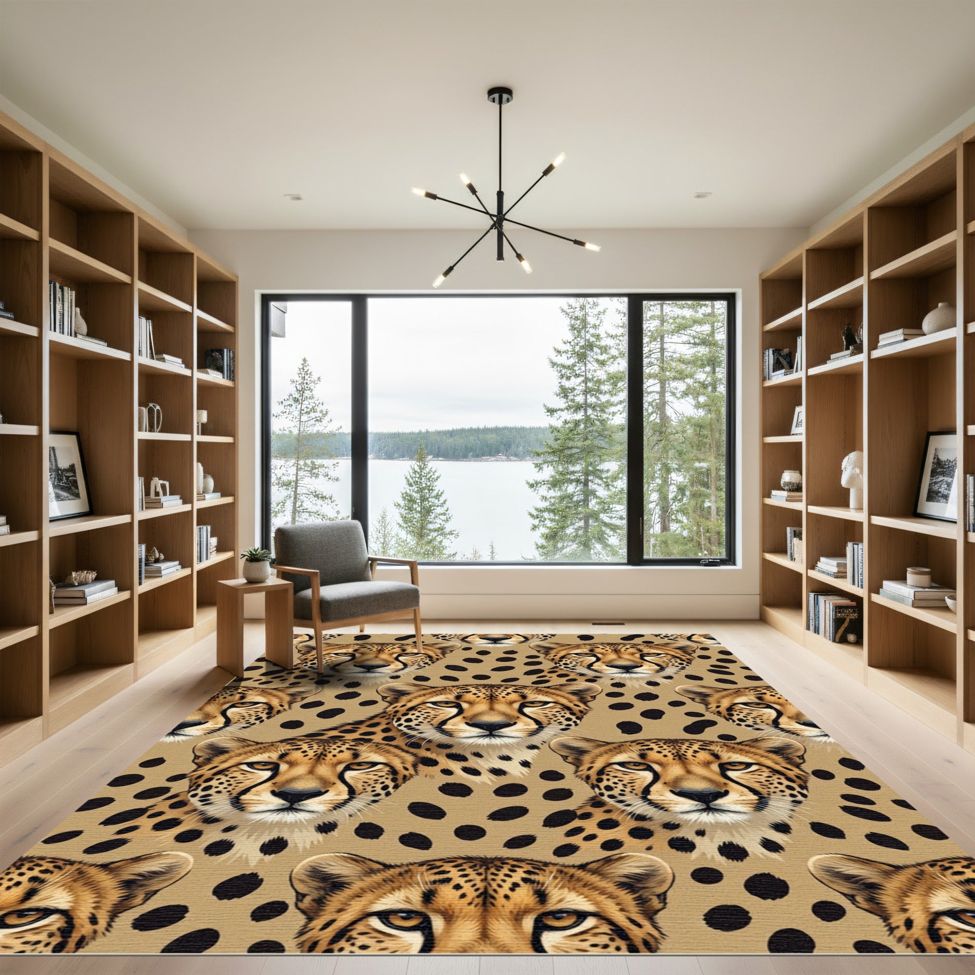 Golden Cheetah Spots Wild Animal Rug
