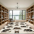Whimsical Woodland Mouse Illustration Rug