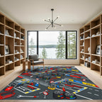 Isometric Racing Pit Crew Tool Grid Rug