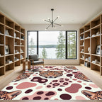 Chic Leopard Face Blush Pink Spotted Rug