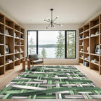 Sage and Forest Woven Bamboo Weave Rug