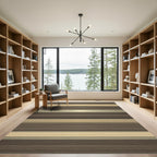 Modern Earthy Tone Linear Striped Rug