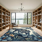 Fierce Gray Tiger Tropical Jungle Rug