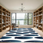 Midnight Blue Surfboard Graphic Illustration Rug