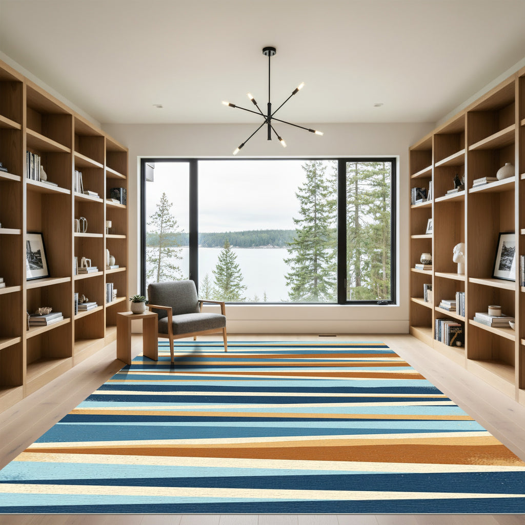 Coastal Abstract Stripe Horizon Rug