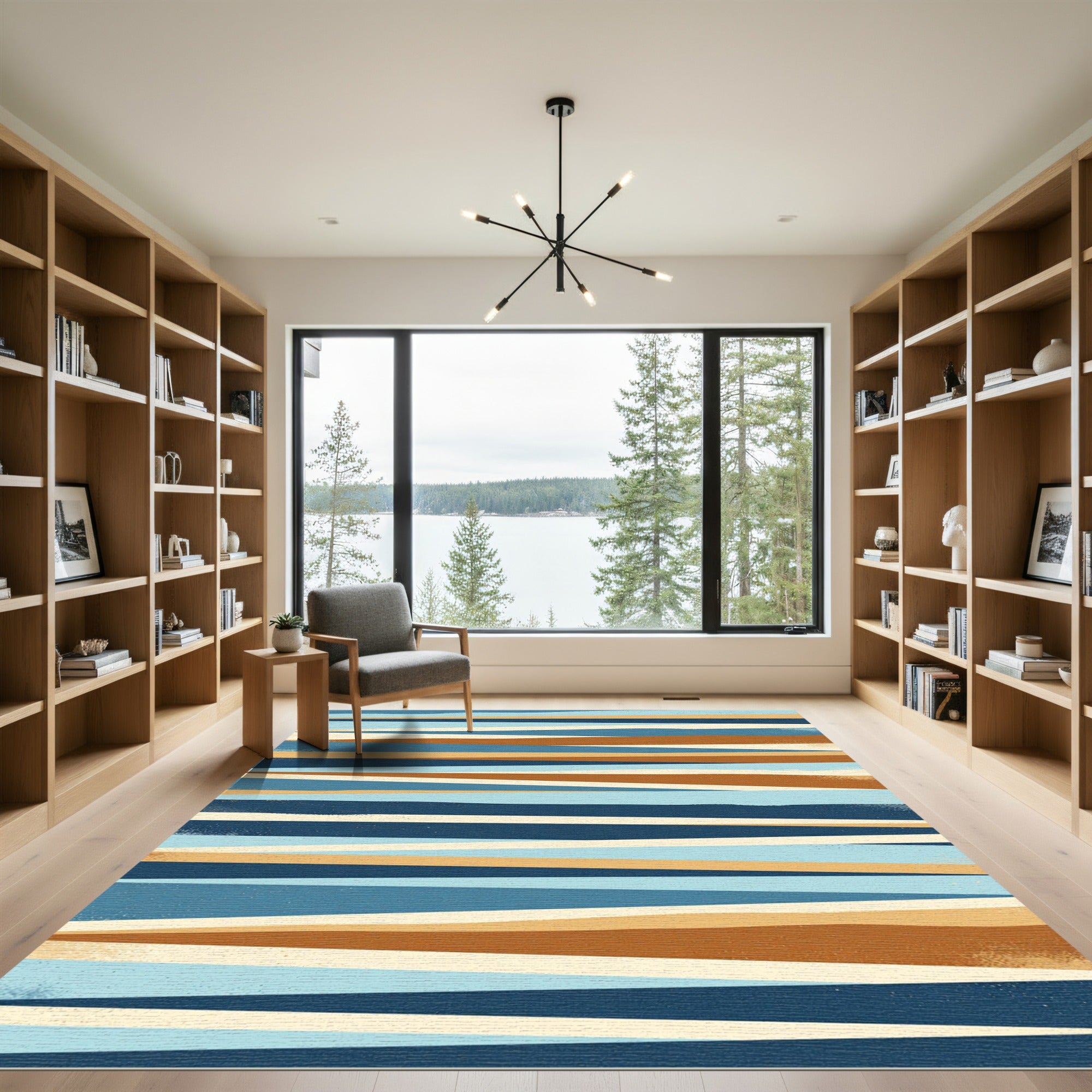 Coastal Abstract Stripe Horizon Rug