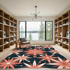Coral Starburst Floral Explosion Rug