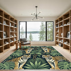 Jungle Tigers Tropical Foliage Rug