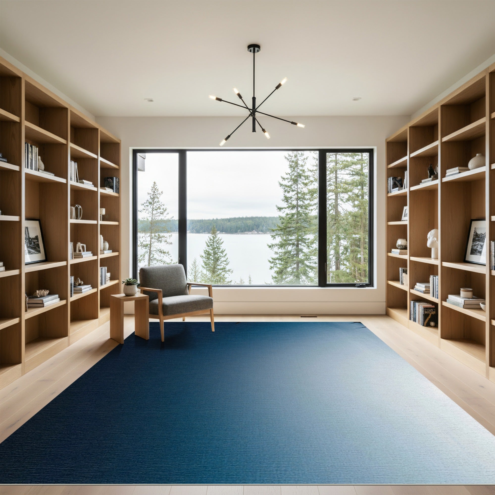 Deep Blue Ombre Gradient Rug