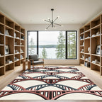 Art Deco Rose Gold Bridge Pattern Rug