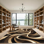 Earthy Tone Swirl Ribbon Rug