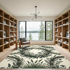 Rustic Floral Wreath Botanical Arrangement Rug