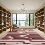 Blush Pink Geometric Labyrinth Rug
