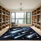 Colorful Streaking Starry Galaxy Rug