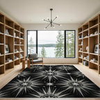 Celestial Silver Starburst Medallion Rug