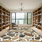 Earthy Stone Pebble Mosaic Rug