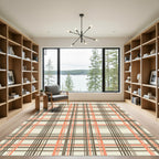 Terracotta Brown Cream Plaid Harmony Rug
