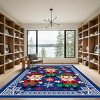 Three Cheerful Christmas Elves Rug