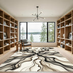 Monochromatic Flowing Abstract Radiating Rug