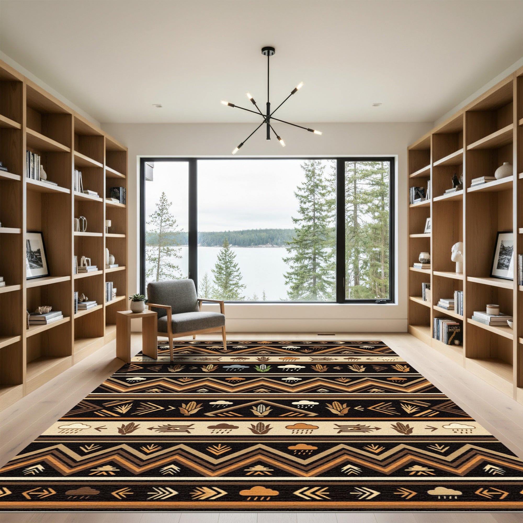 Earthy Tones Corn Rain Stripe Rug