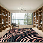 Modern Tiger Portrait with Flowing Lines Rug