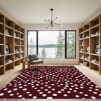 Crimson Dot Scattered Composition Rug