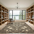 Antique Bronze Intricate Geometric Lattice Rug