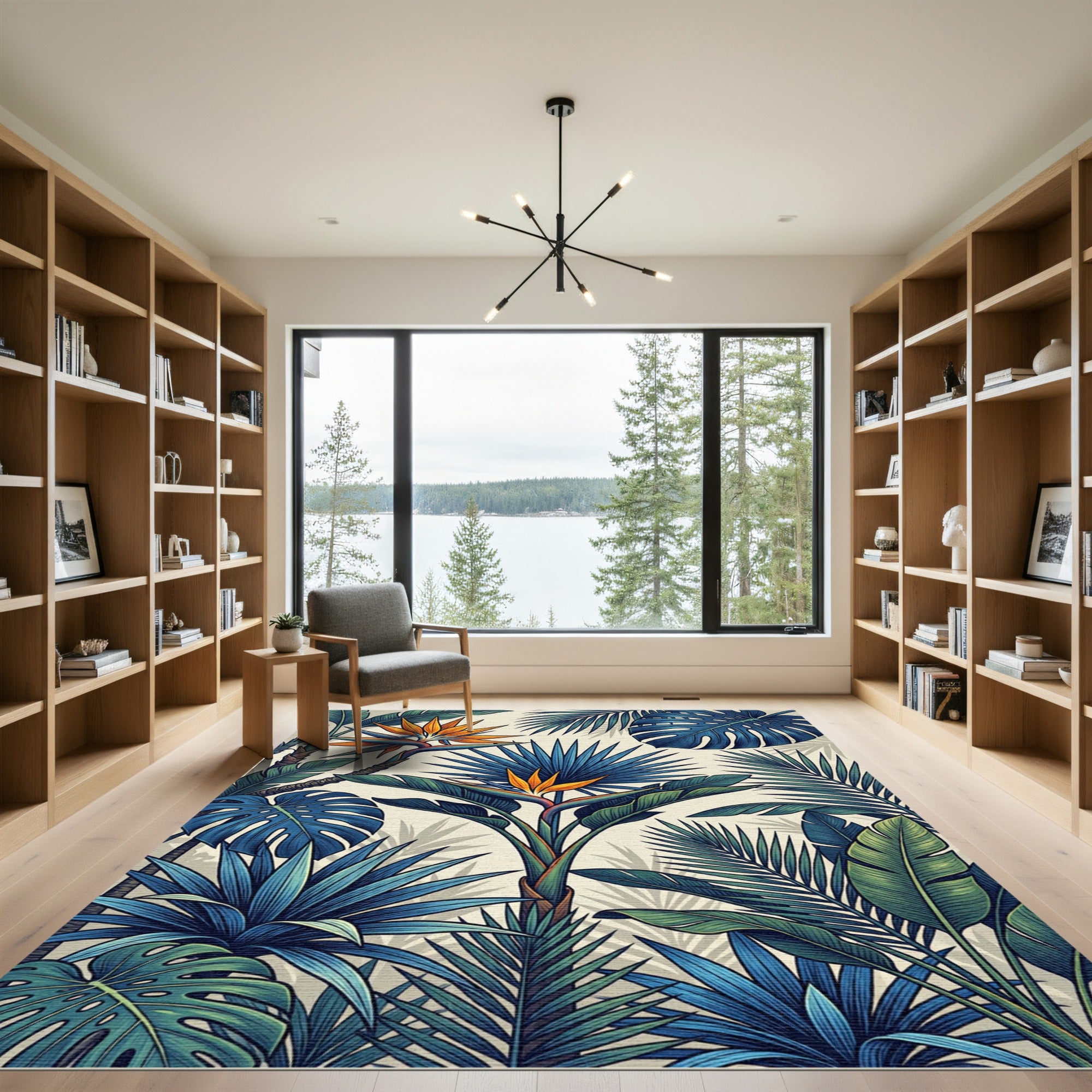 Tropical Bird Of Paradise Foliage Rug