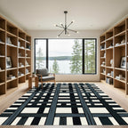 Graphite Gray Woven Lattice Rug