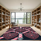 Crimson Heart Mandala Barber Pole Rug