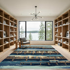 Coastal Wooden Piers Abstract Stripes Rug