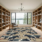 Whimsical Black and White Dairy Cow Rug