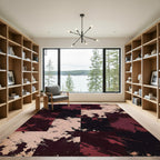 Crimson Black Splatter Check Rug