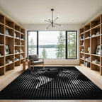 Monochrome Halftone Portrait Rug