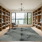 Industrial Charcoal Speckled Distressed Slate Texture Rug