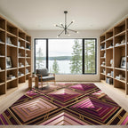 Art Deco Geometric Pink Gold Diamond Rug