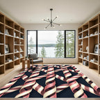 Ribbon Weave Pink Cream Chocolate Rug