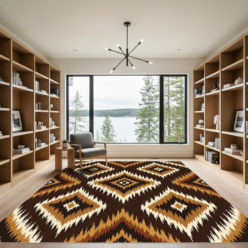 Earthy Diamond Zigzag Organic Rug
