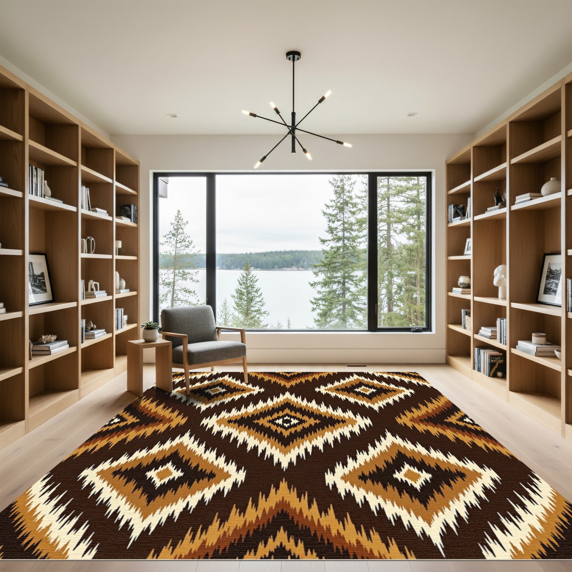 Earthy Diamond Zigzag Organic Rug