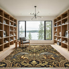 Gilded Griffin Dolphin Candlestick Tapestry Rug