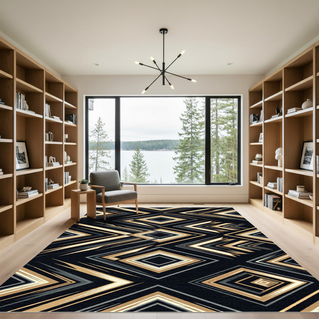 Bold Geometric Diamond Shards Rug