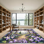 Lavender Trellis Garden Pergola Scene Rug