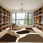 Abstract Earthy Tone Organic Shapes Rug