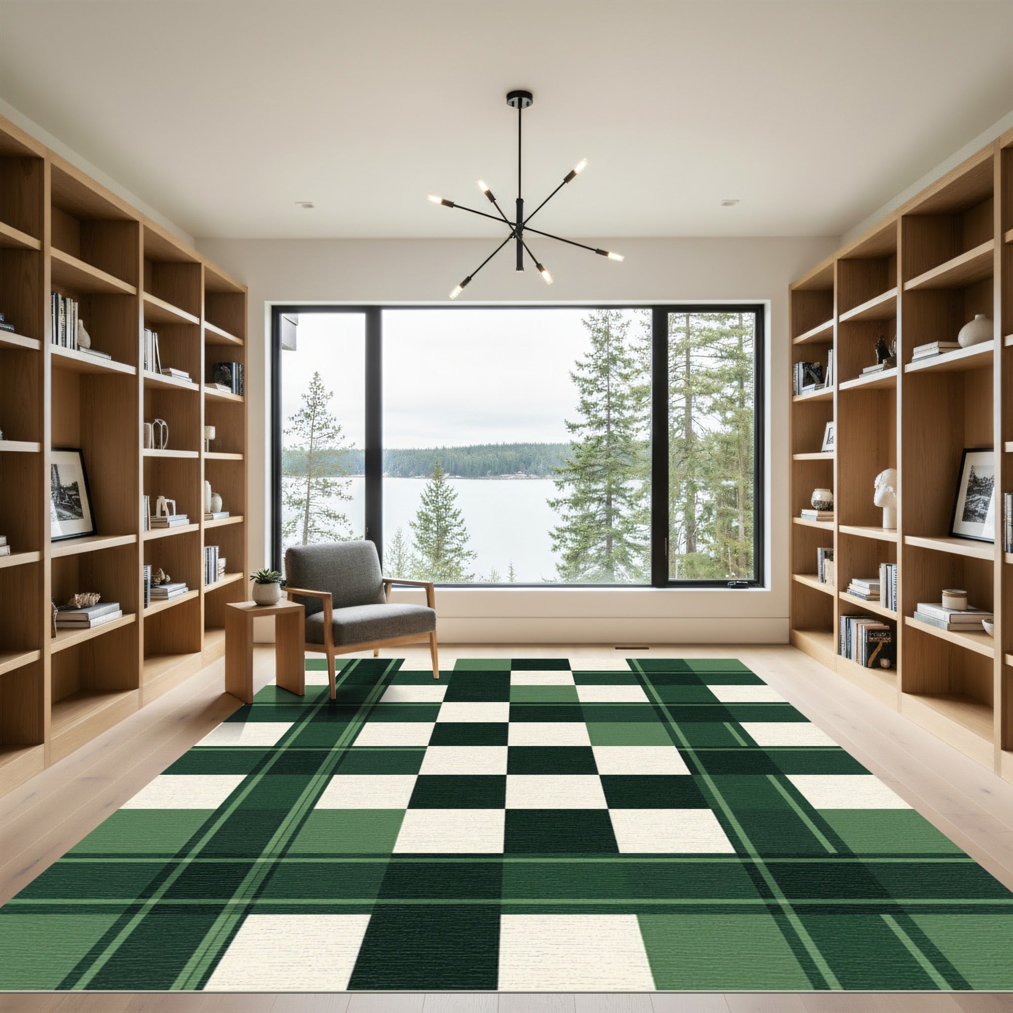 Emerald Forest Plaid Checkered Rug