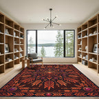 Radiant Amber Arrow Sunburst Medallion Rug