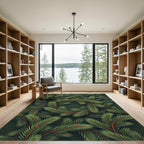 Lush Forest Green Pine Needle Wreath Rug